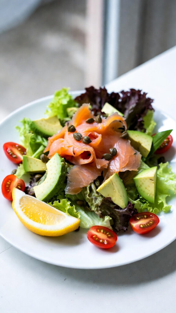 sałatka z łososiem i awokado